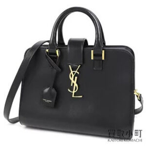 Saint Laurent Monogram Baby Cabas Black Calf Leather YSL Shoulder Bag